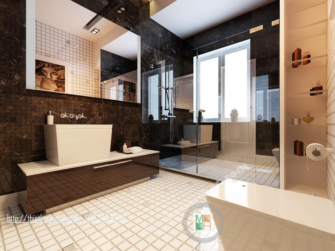 Thiết kế nội thất phòng tắm biệt thự Văn Khê Hà Đông